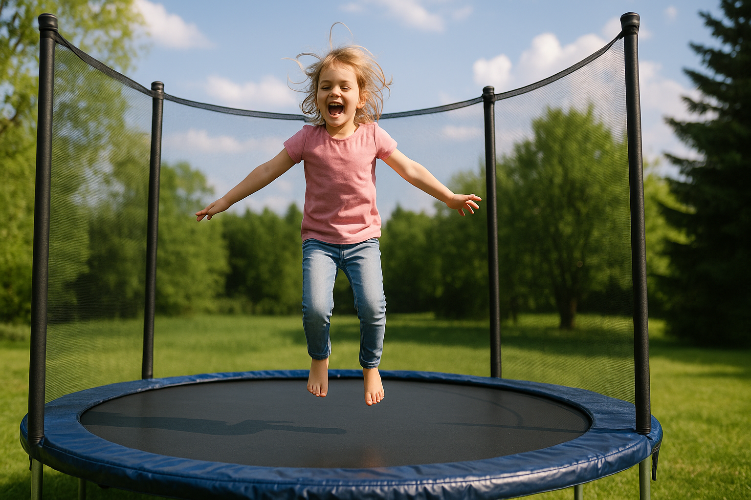 Jeux sur le trampoline: s'amuser en toute sécurité