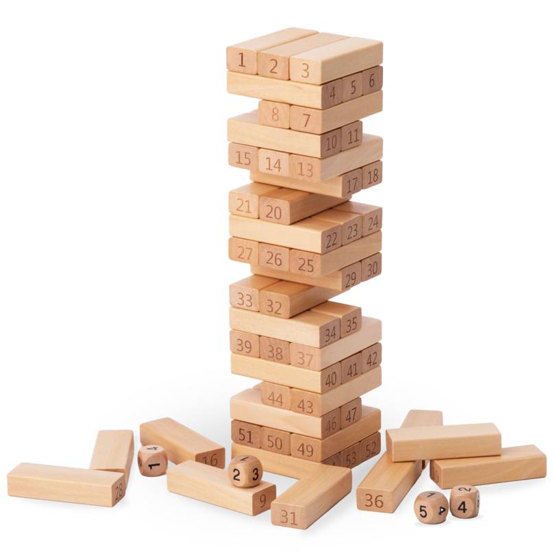 Blocs - jeu d'arcade en bois Tour - Chiffres