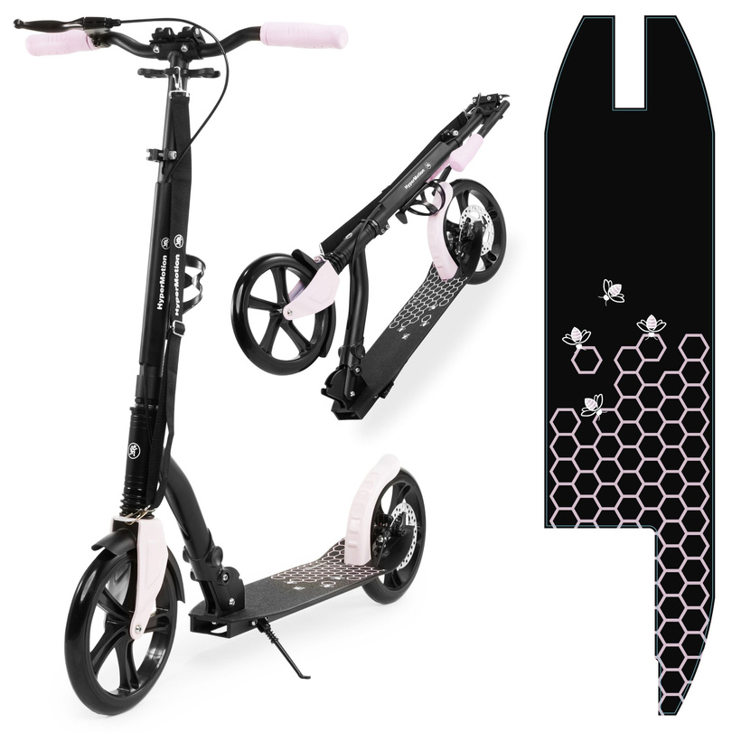 HONEYBEE Scooter urbain deux roues HyperMotion rose 100kg - tout aluminium, grandes roues 250mm