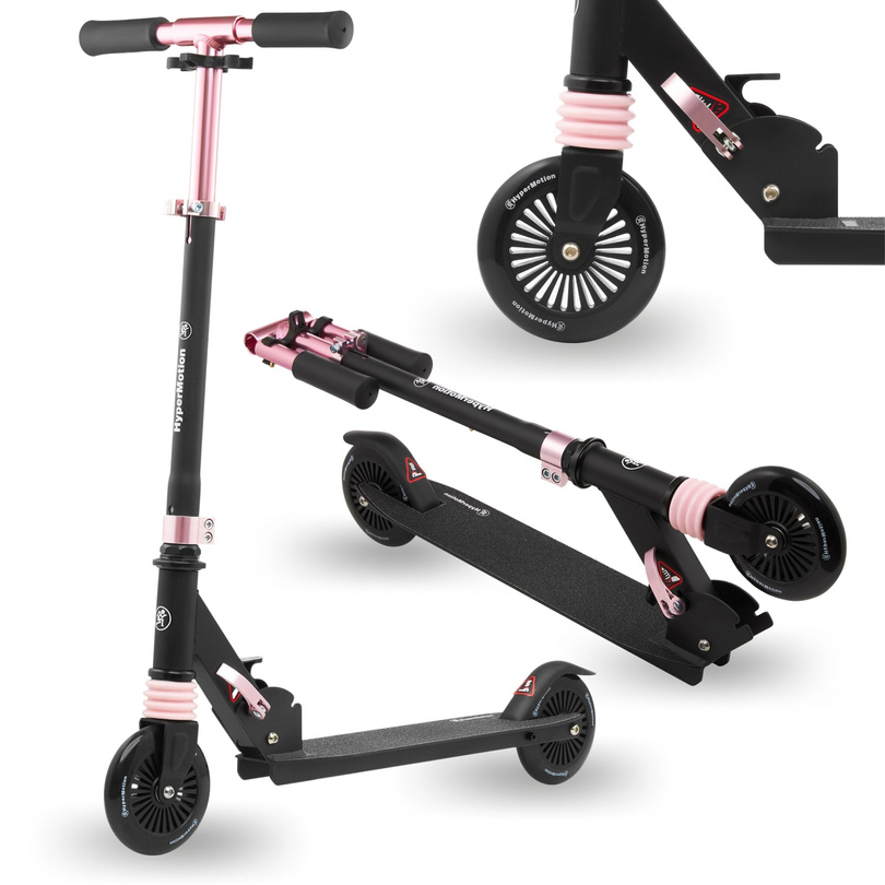 Scooter à deux roues avec amortisseur WALLY 4-9 ans à partir de HyperMotion noir-rose