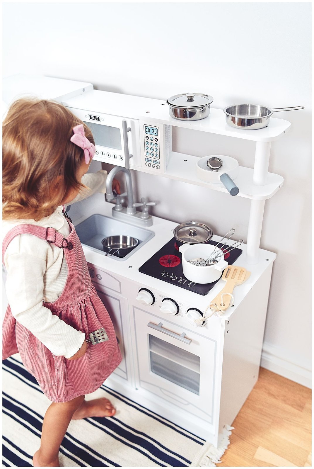 Cuisine enfant bois blanche avec accessoires - OOGarden