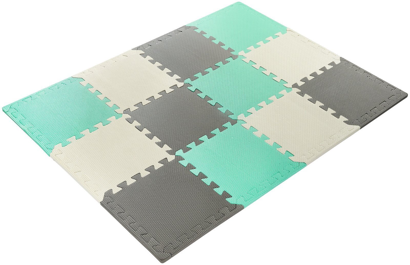 Tapis puzzle 12pcs gris 62x62cm 4,56m² en mousse