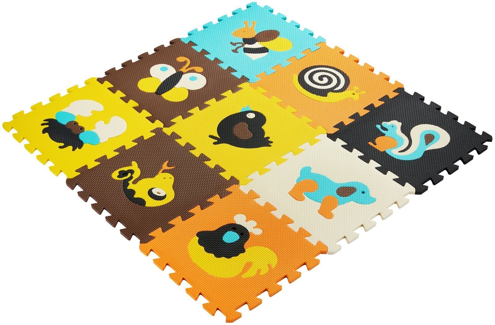 Tapis puzzle éducatif en mousse 90 x 90 x 1cm - mousse EVA - motif : animaux