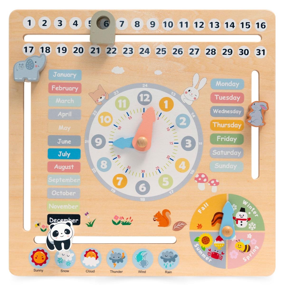 Calendrier en bois pour enfants 6in1