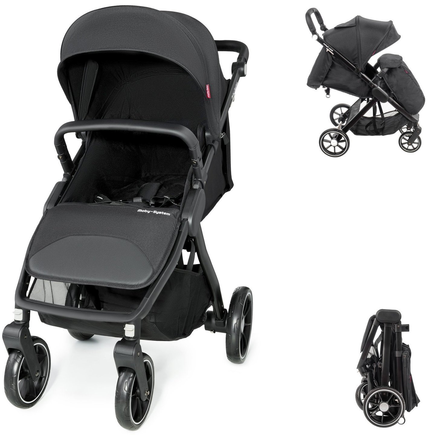 Chariot pour enfants spacerowy Moby-System NADIA - noir