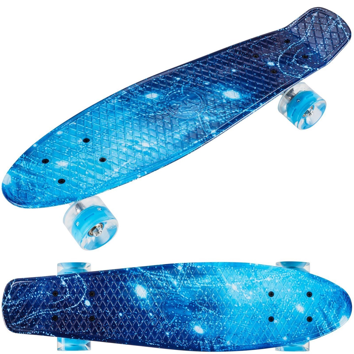 Fisk Skateboard 56cm - roues LED - espace