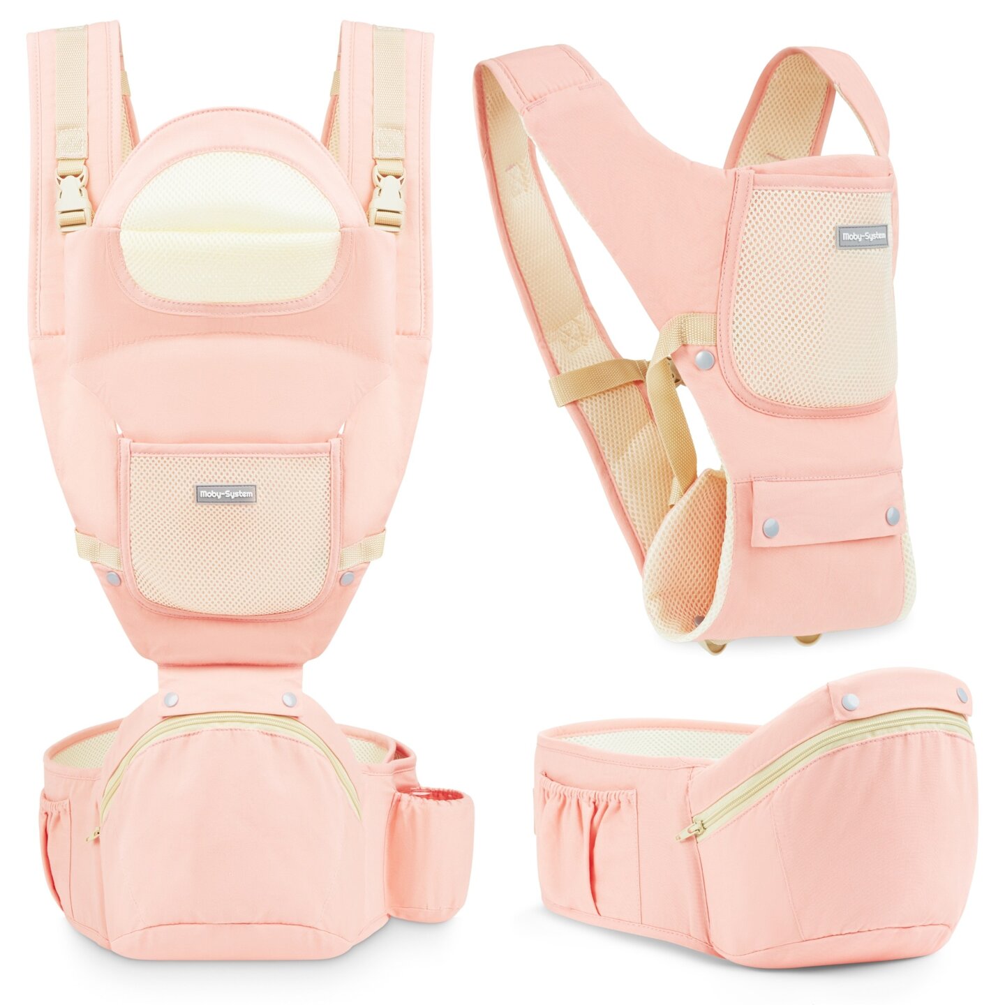 Porte-bébé ergonomique - AMY 10in1 - 0-36 mois, rose