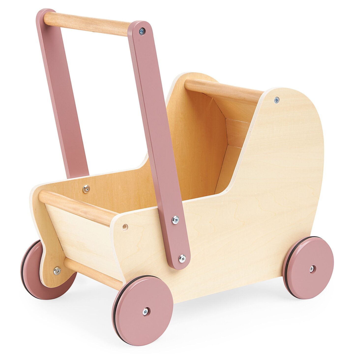 Poussette en bois pour poupées