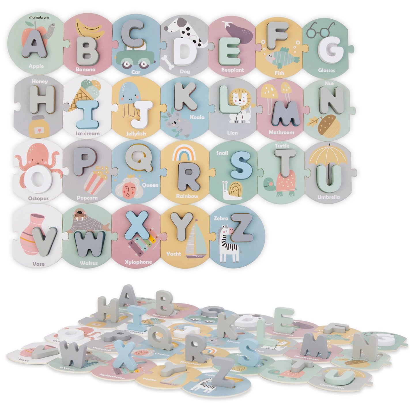 Puzzle alphabet en bois - apprendre les lettres