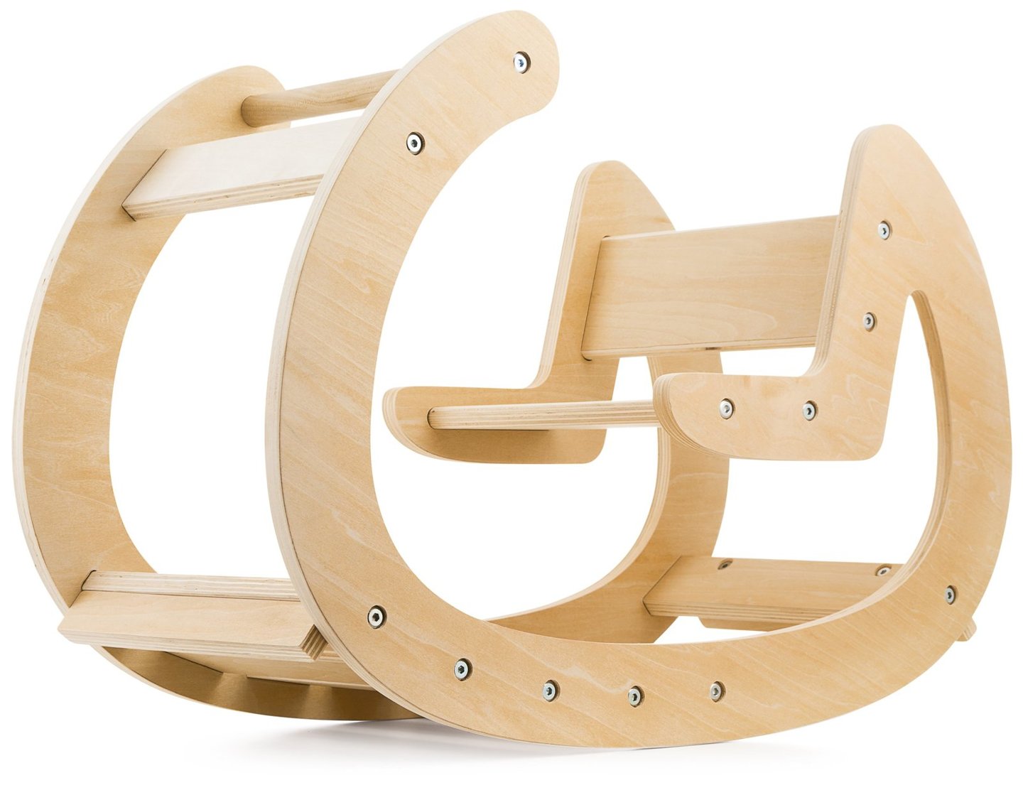 Rocker Montessori pour aire de jeux en bois - bois naturel - à partir de 12 mois.