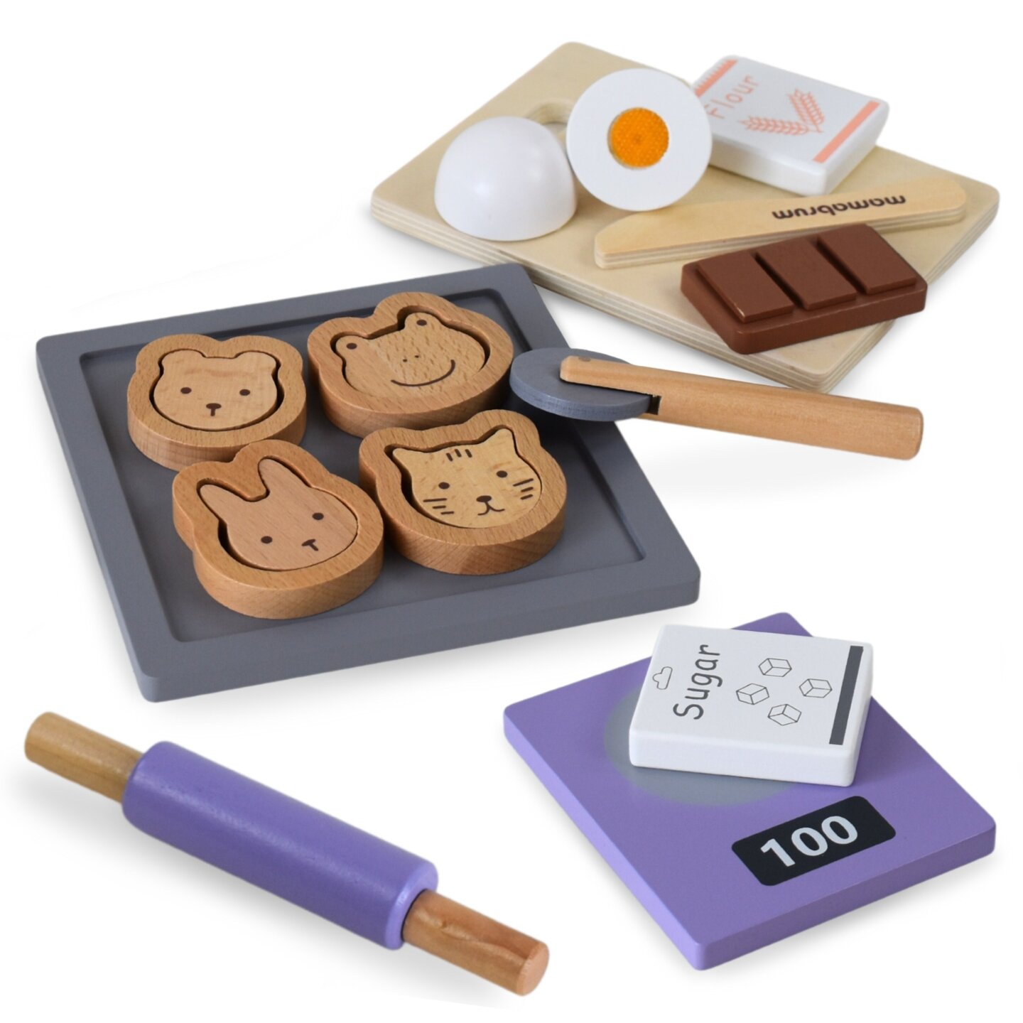 Set de cuisson pour biscuits en bois