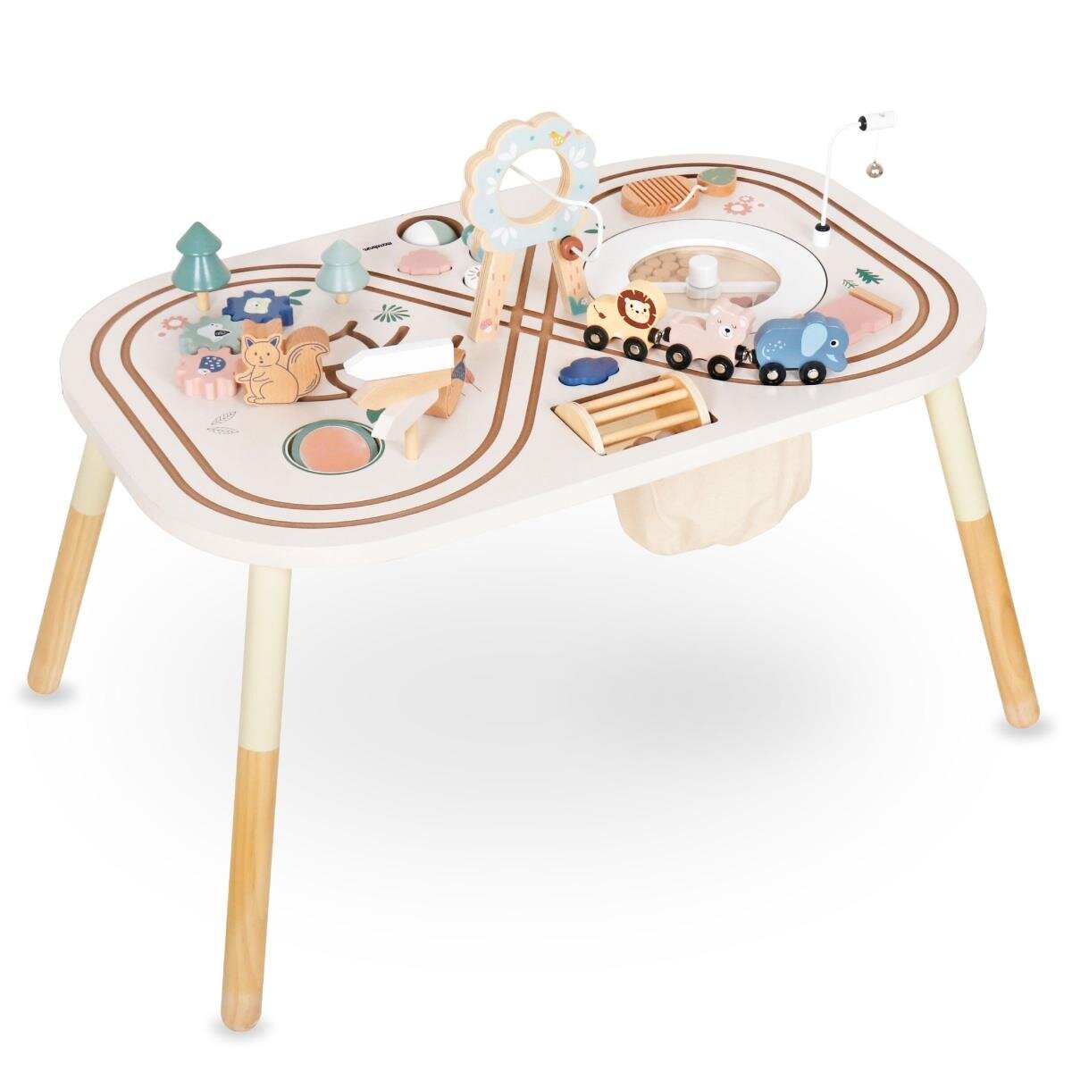 Table éducative en bois 10in1 avec animaux et train