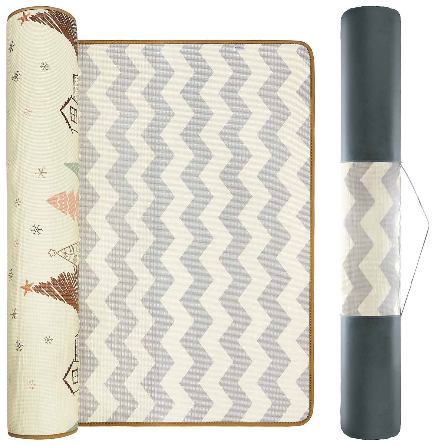 Tapis mousse double face XXL - rouleau 2 CM (forêt et zigzags)