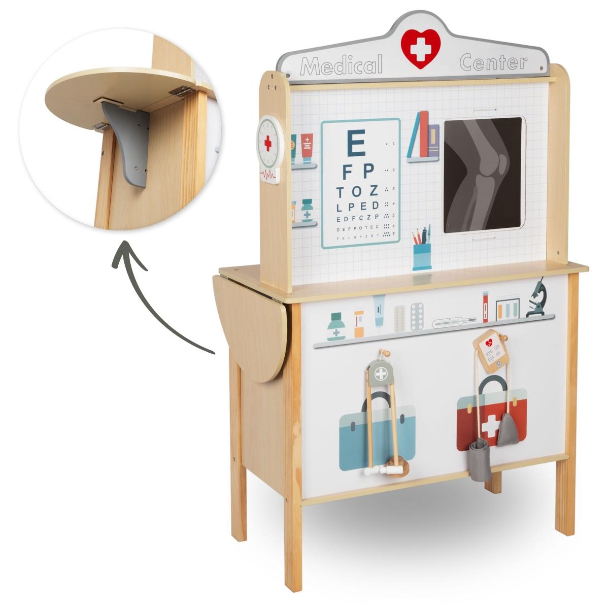 Cabinet médical en bois hôpital XXL - Set de médecin avec accessoires