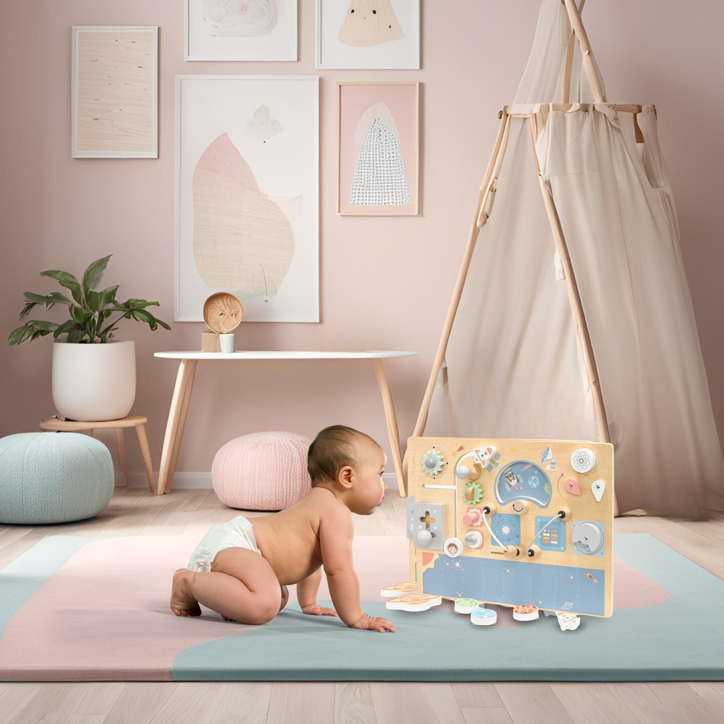 Tableau de manipulation en bois - Cosmos