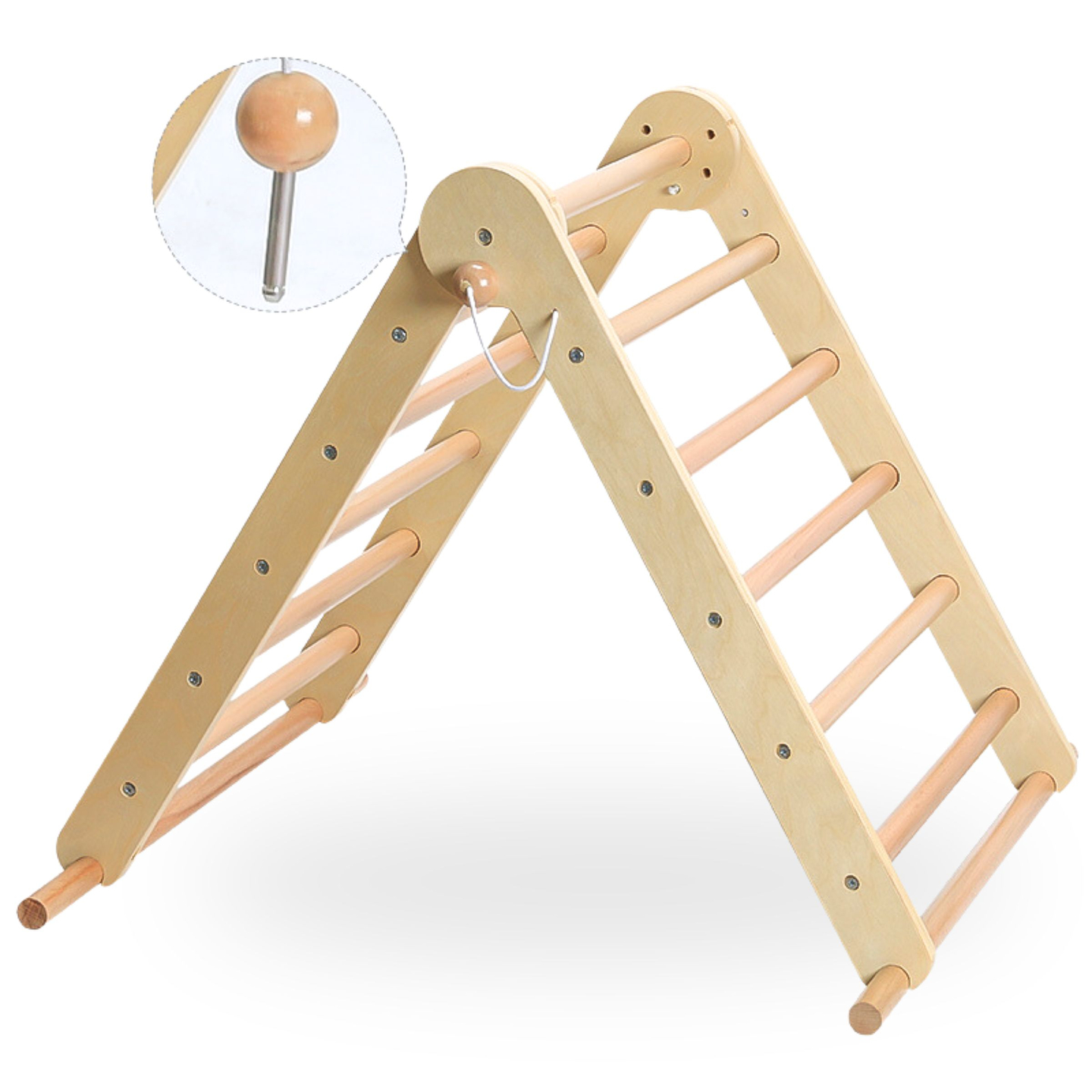 Aire de jeux en bois pour enfants - échelle + mur d'escalade + poutre d'équilibre - triangle de Pikler