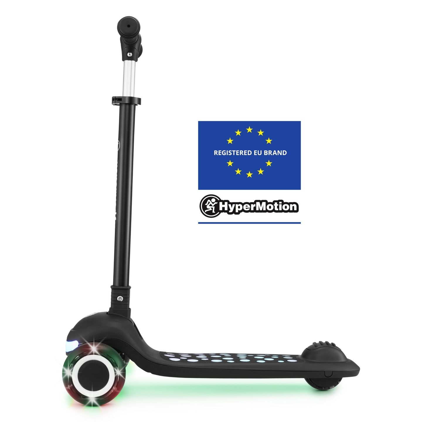 HyperMotion LUMI scooter d'équilibre 3-en-1 - plateforme éclairée et roues LED, couleur noire