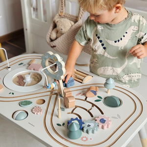 Table éducative en bois 10in1 avec animaux et train