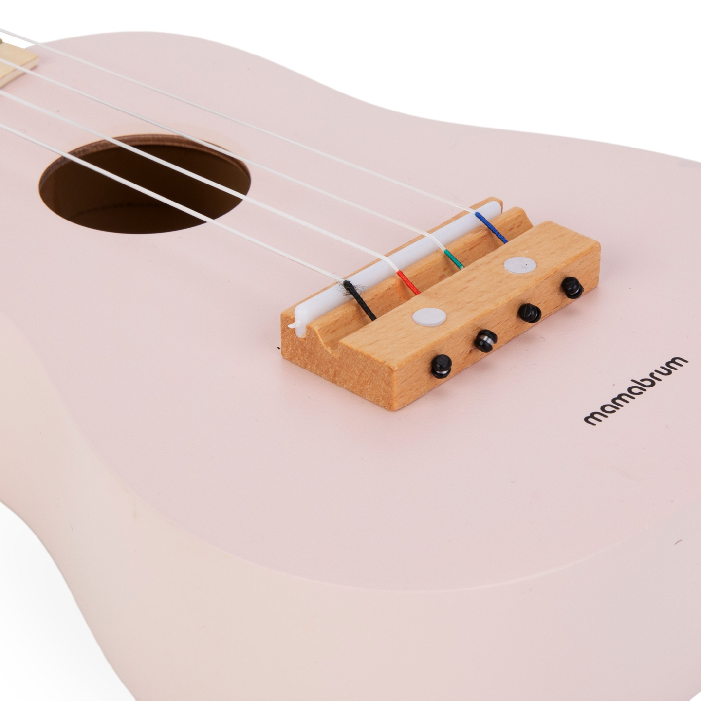 Guitare en bois pour enfants - ukulélé - couleur rose
