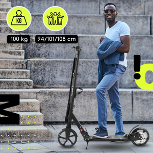 Scooter à deux roues pour jeunes adultes - avec amortisseur - HyperMotion Skyline - noir, aluminium - 100kg