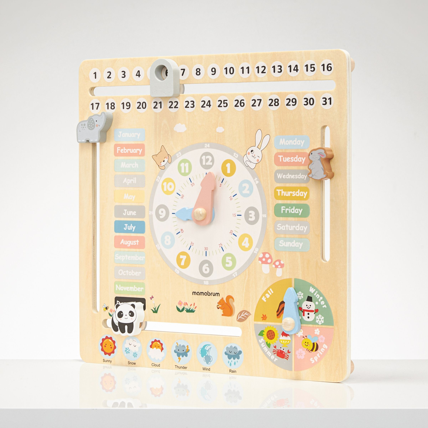 Calendrier en bois pour enfants 6in1