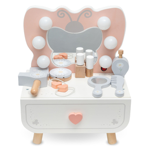 Mini coiffeuse en bois avec éclairage LED - Butterfly