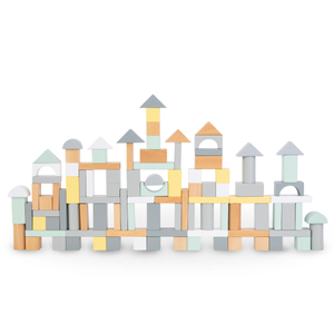 Blocs de bois pastel - lot de 100 pièces XL