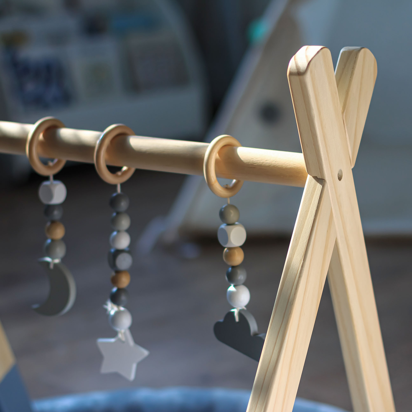 Support éducatif en bois Baby Gym - couleur grise