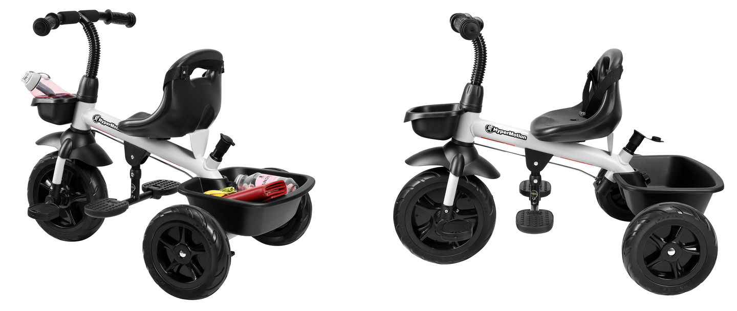 HyperMotion TOBI VECTOR tricycle - roues éternellement gonflables + barre de poussée. Couleur : gris clair.