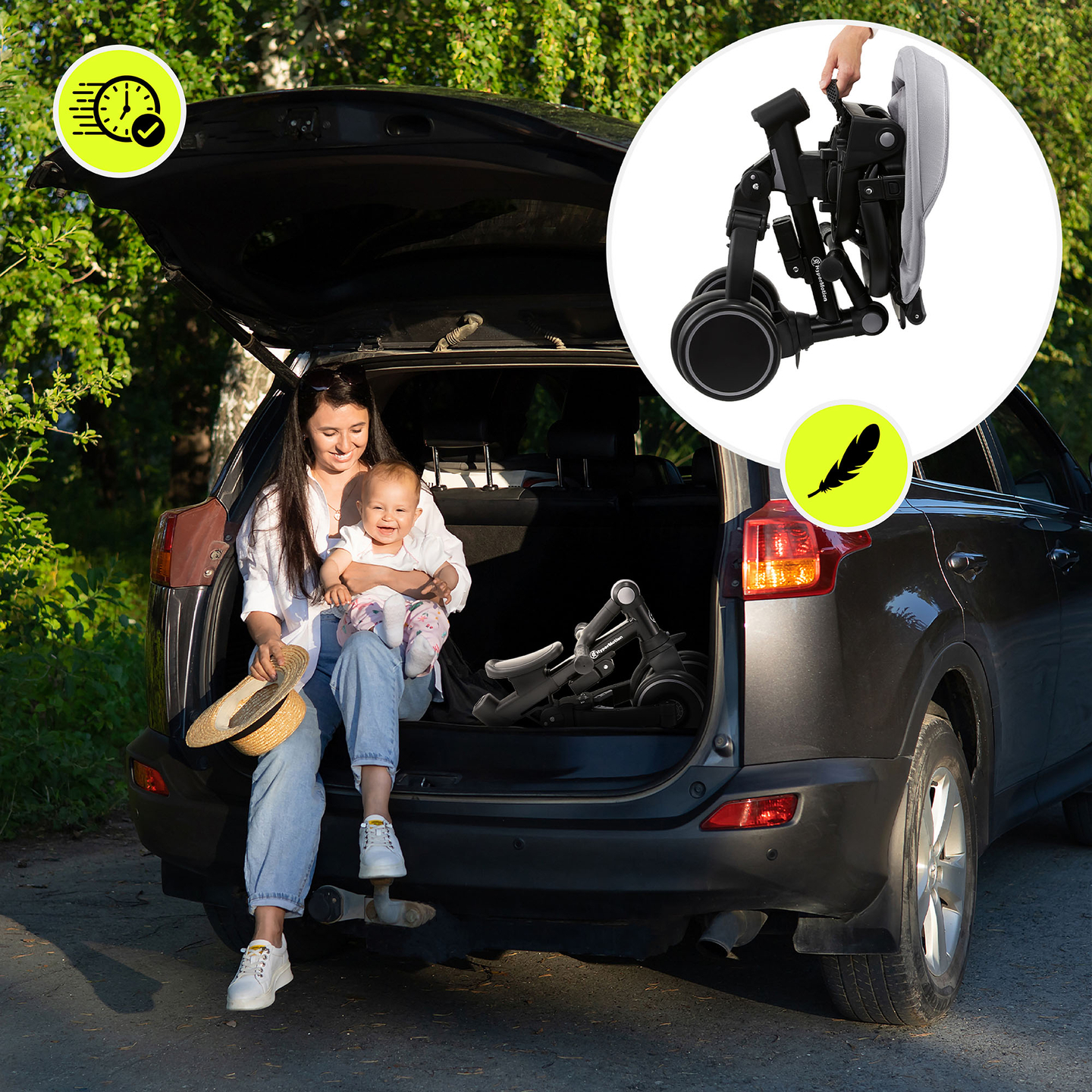 Tricycle multifonctionnel 8 en 1 TOBI FOREST - gris