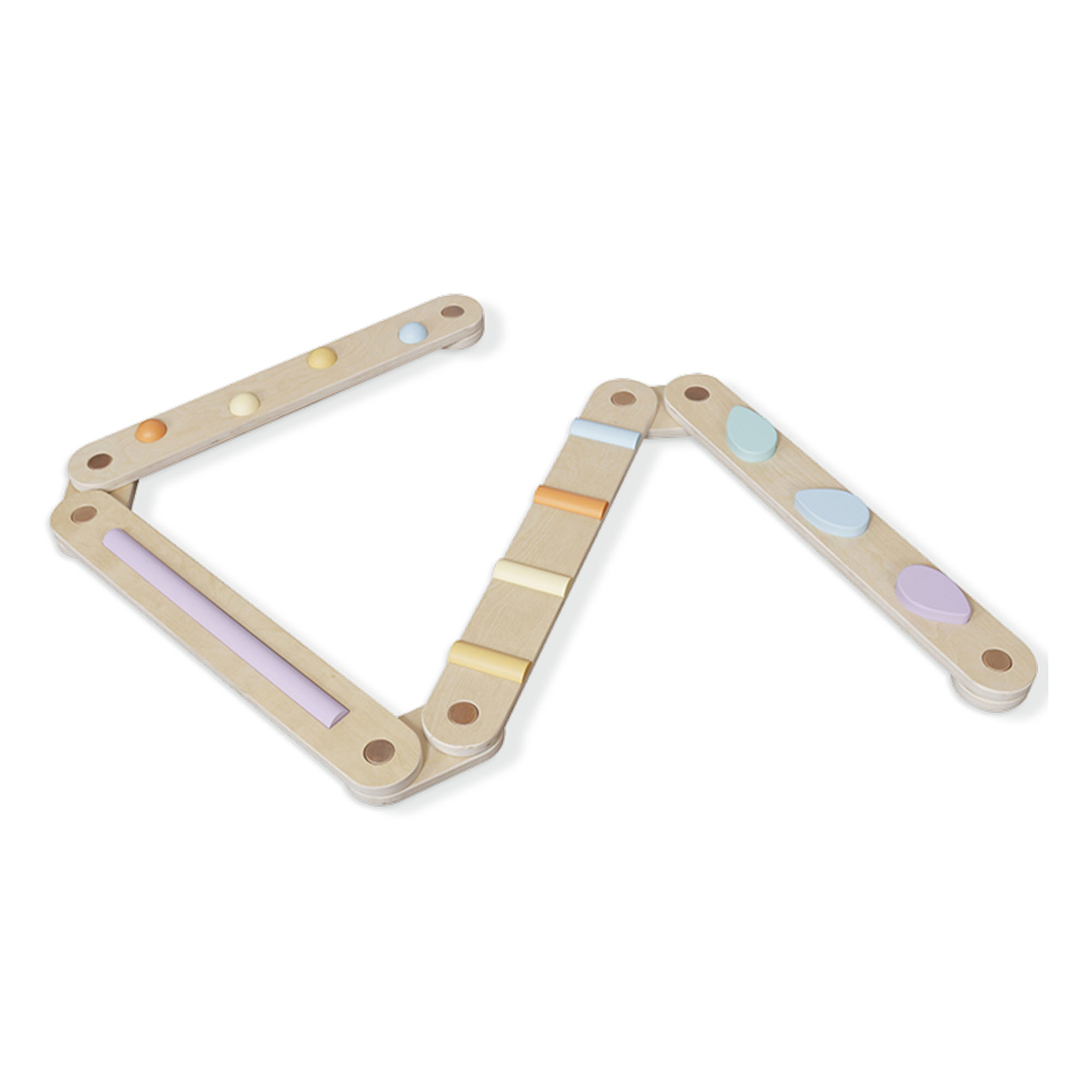 Grand parcours sensoriel en bois - piste d'équilibre - 9 éléments