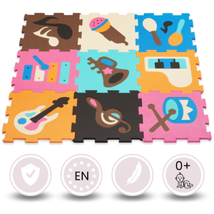 Tapis puzzle éducatif en mousse 90 x 90 x 1cm - mousse EVA - design : instruments