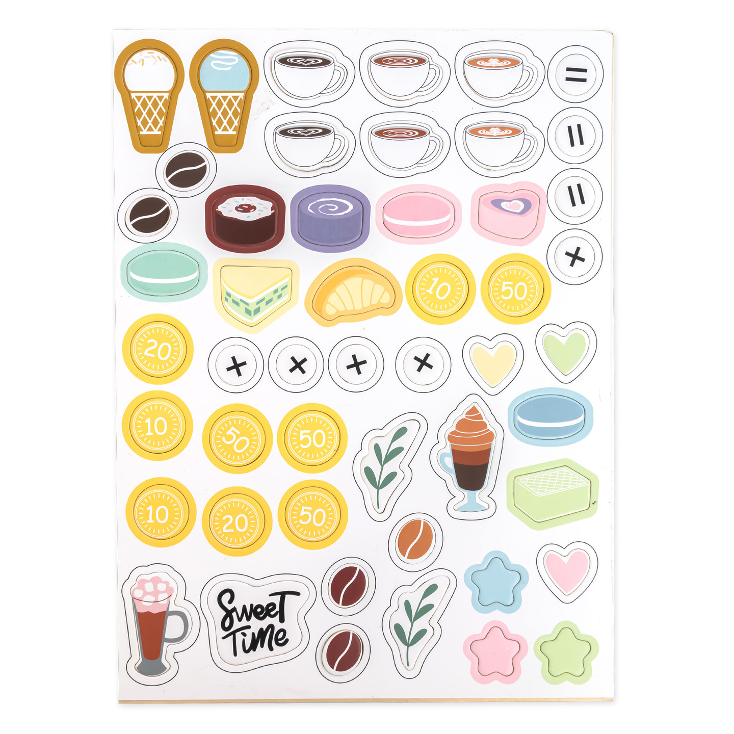 Une grande glacière en bois avec tableau magnétique, machine à café et set de glaces et de desserts - plus de 70 pièces !