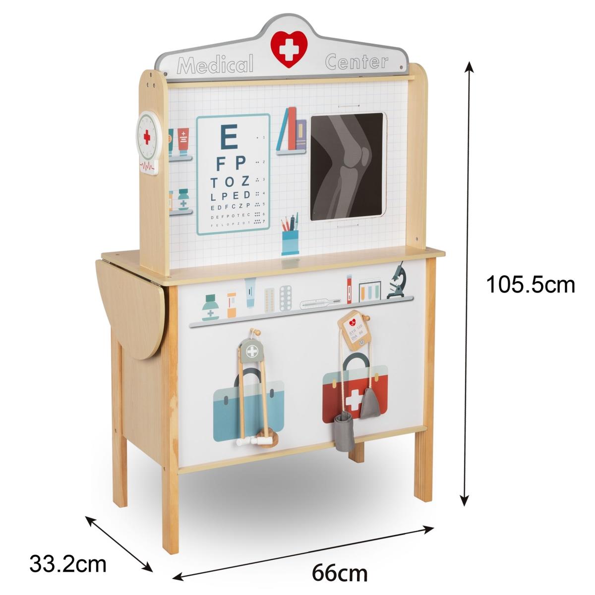 Cabinet médical en bois hôpital XXL - Set de médecin avec accessoires
