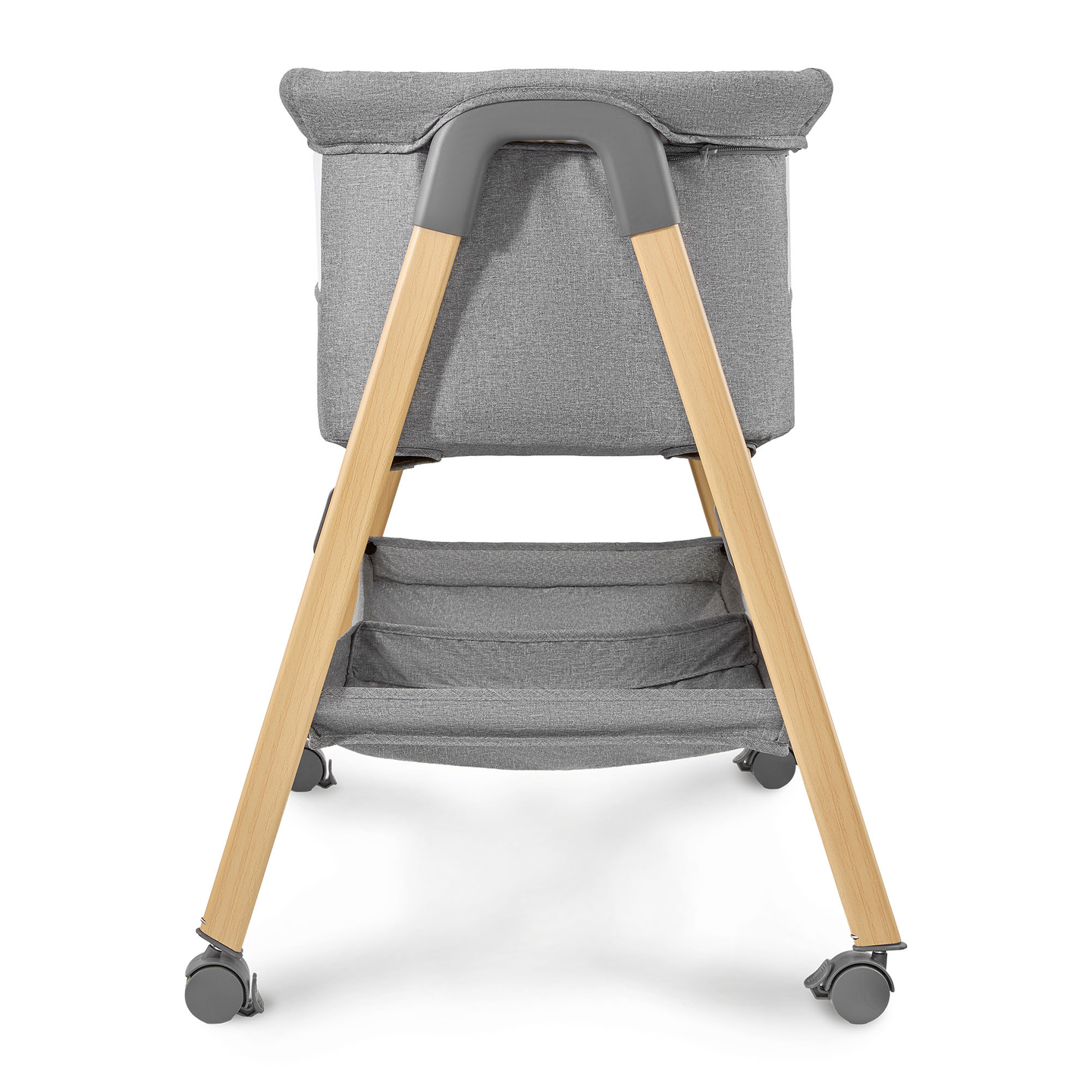 Lit bébé autoportant, lit de voyage, berceau avec matelas - gris