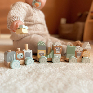 Train en bois avec des blocs pour un garçon - Ferme