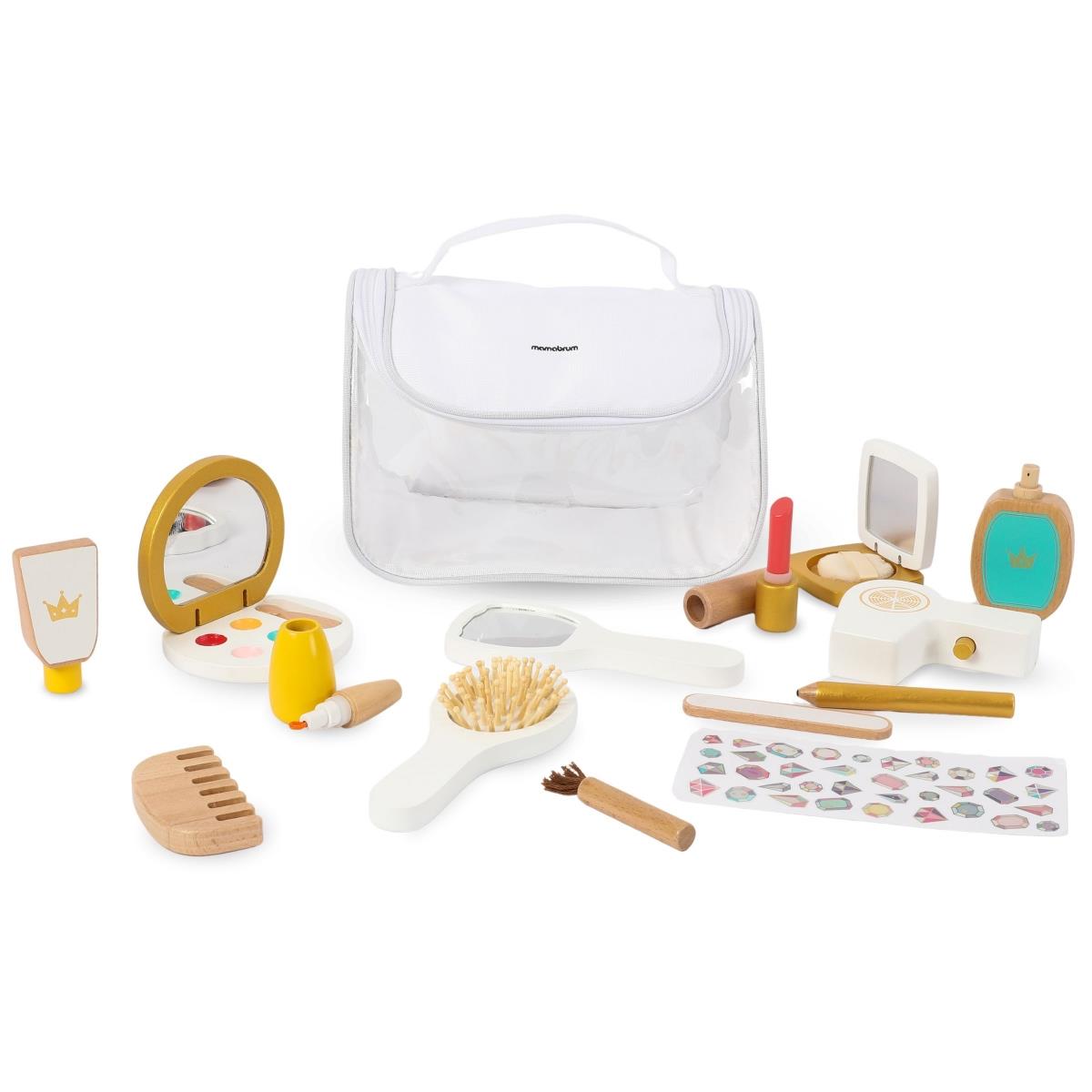 Set de maquillage pour enfants - trousse de maquillage + accessoires en bois, 15 pièces