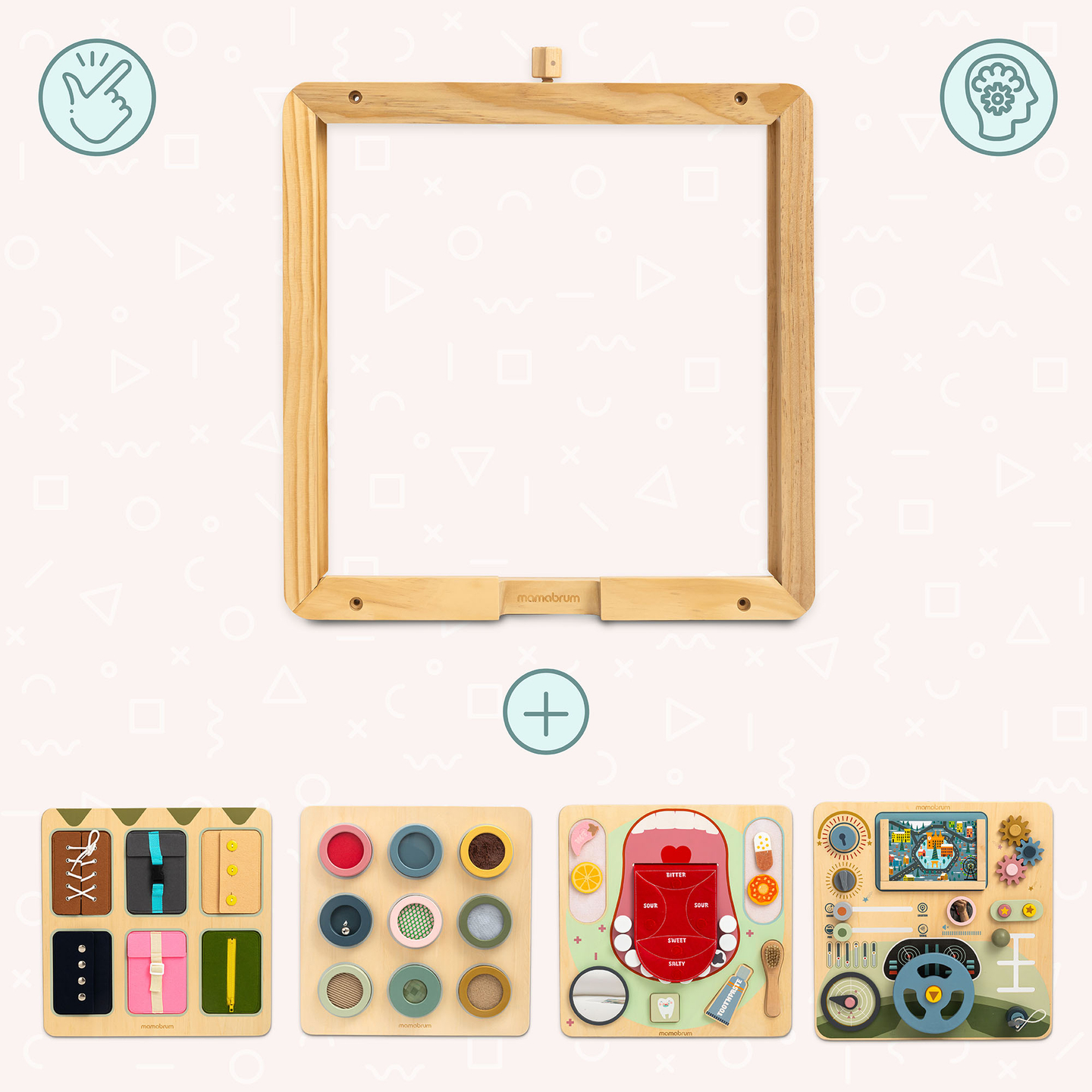 Cadre mural en bois - pour la fixation des tableaux éducatifs Mamabrum