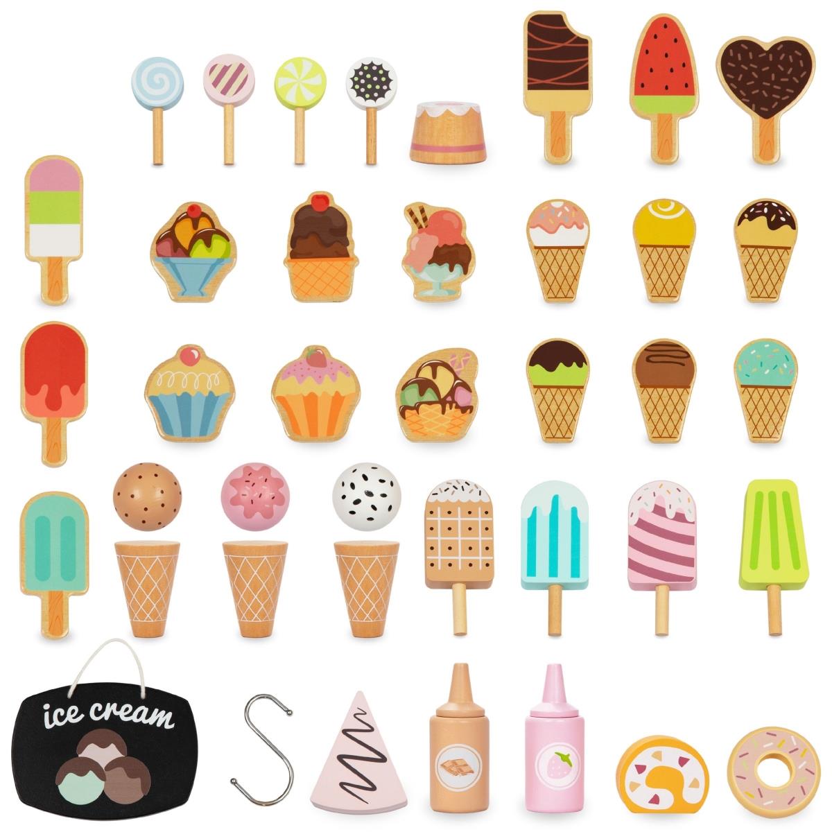 Glacier à roulettes en bois - chariot à glaces