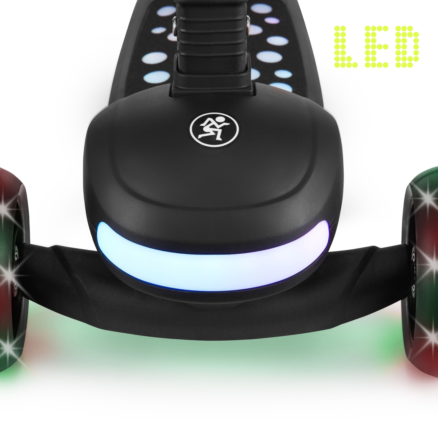 HyperMotion LUMI scooter d'équilibre 3-en-1 - plateforme éclairée et roues LED, couleur noire