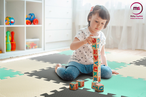 Puzzle en mousse 12pcs. - tapis de mousse éducatif 120 x 90 x 1.2cm avec bordure - menthe