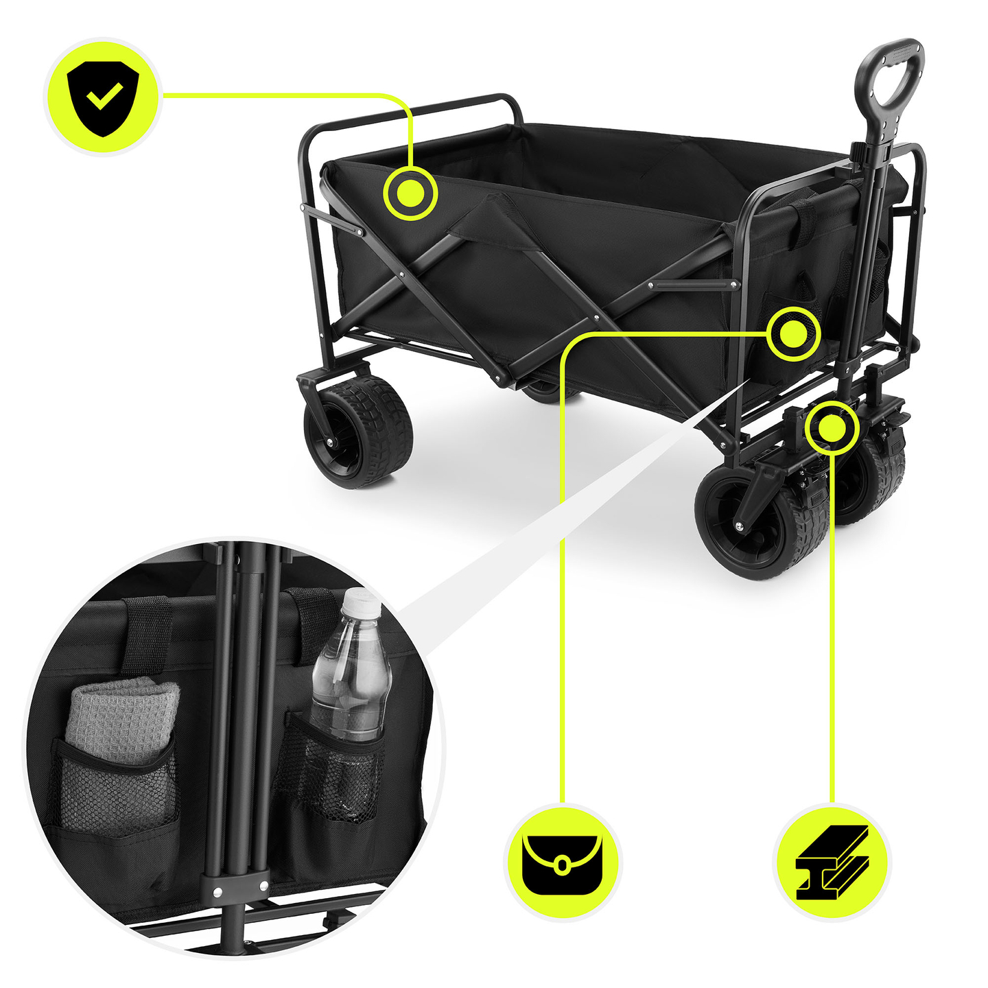 Fauteuil roulant de plage pliant HyperMotion - noir, 120 kg