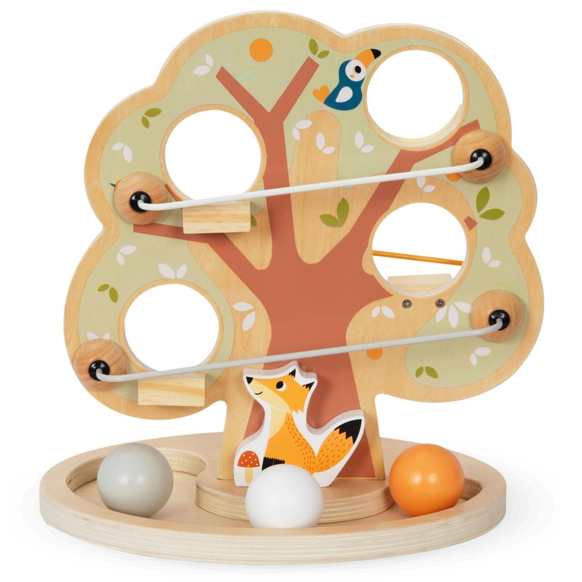 Piste de glisse à billes en bois - Arbre vert