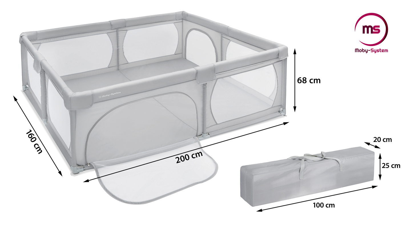 Grand parc à jouets 200 cm x 160 cm - aire de jeux pour bébés, piscine sèche