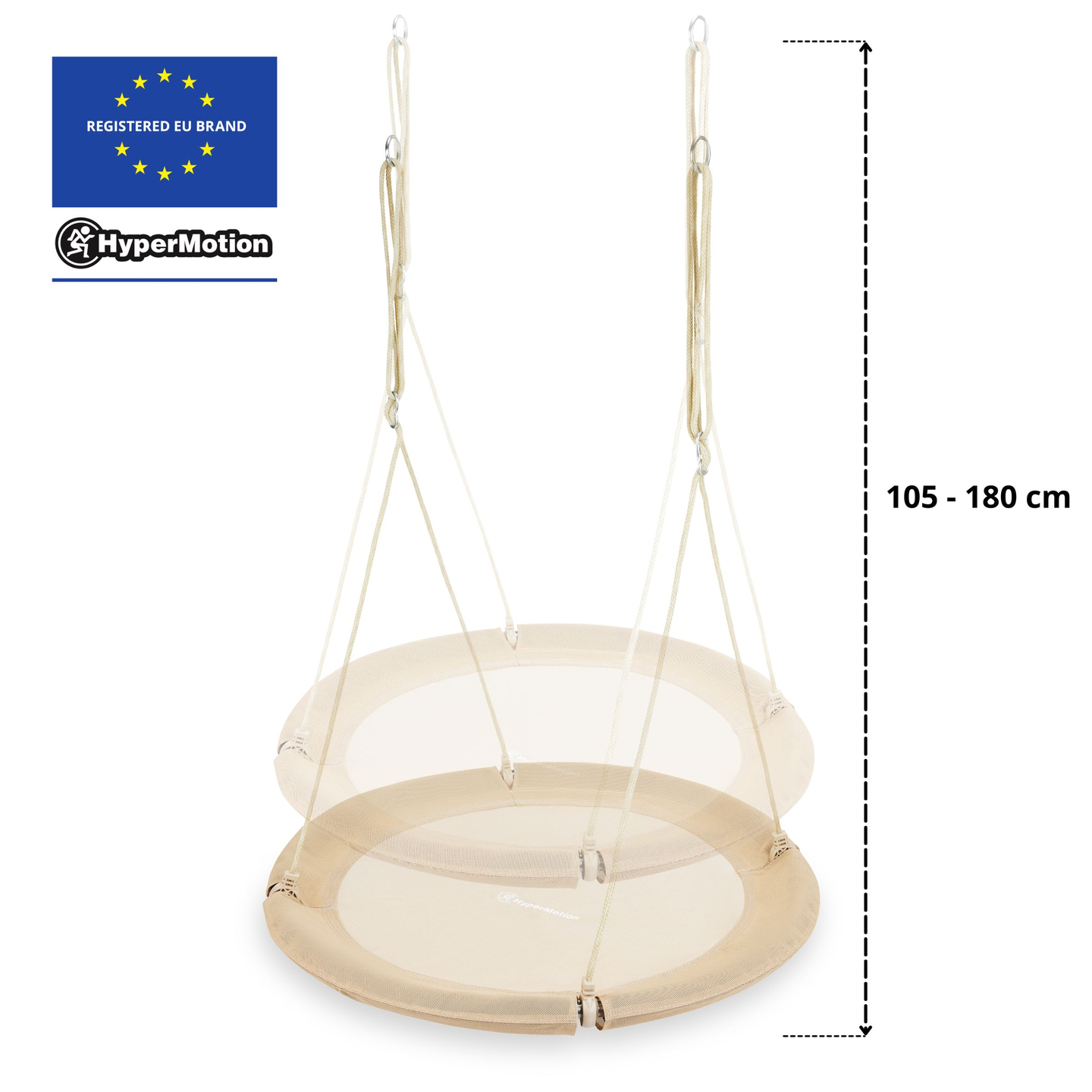 Balançoire nid de cigogne HyperMotion - diamètre 100 cm, couleur beige boho