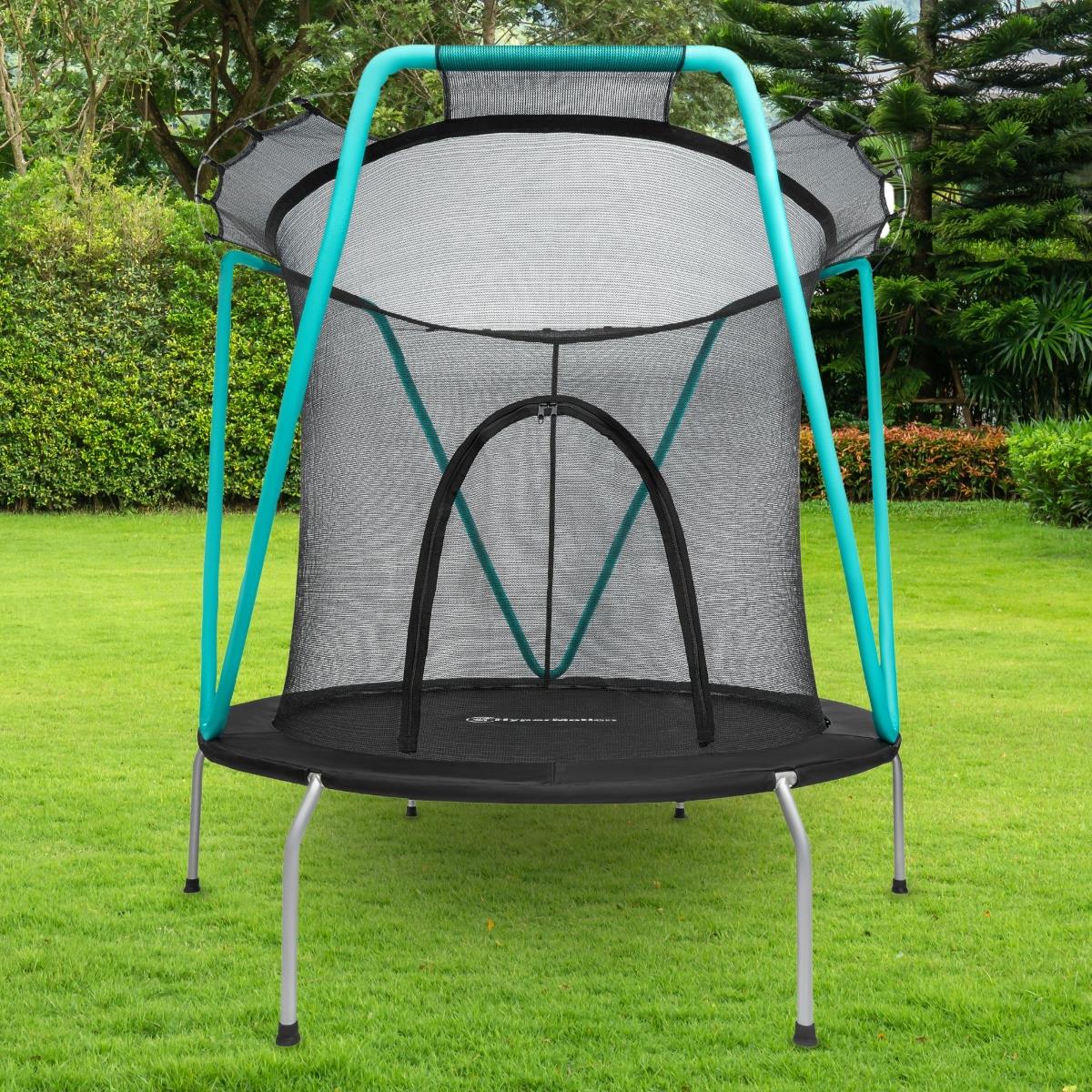 Trampoline menthe 167cm avec filet de protection - pour enfants de 3 à 8 ans - pour la maison et le jardin