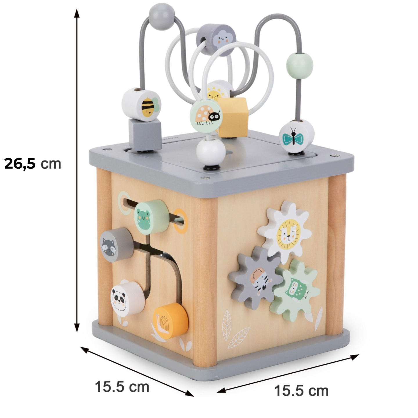 Cube éducatif Montessori en bois - boucle motrice