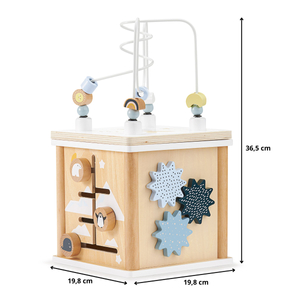 Cube éducatif en bois avec entrelacs - trieur de formes