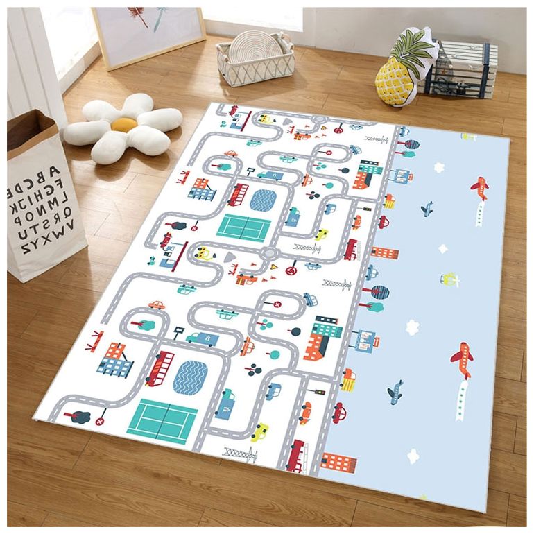 Tapis mousse double face XXL - rouleau 2 CM (route et zigzags)