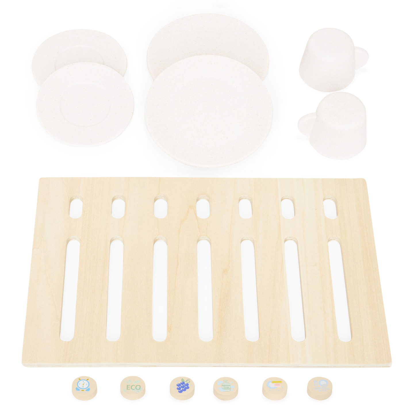 Lave-vaisselle en bois avec accessoires